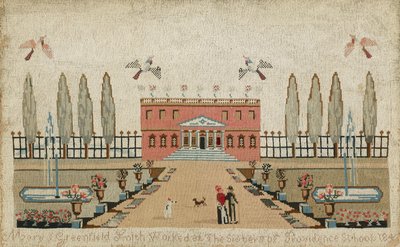 Woolwork图片，c。 1843年（亚麻上的羊毛和丝绸） 作者 玛丽·格林菲尔德·史密斯（Mary J.